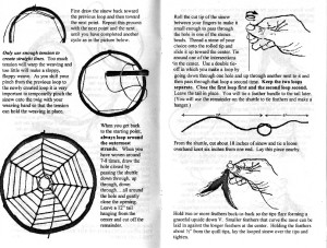 Illustrated instructional booklet sample page of real weaving dream-catchers